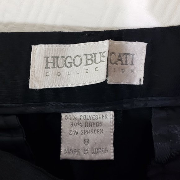 HUGO BUSCATI COLLECTION Size 8 Black Straight Leg, Dress, Work Pants - Picture 3 of 8